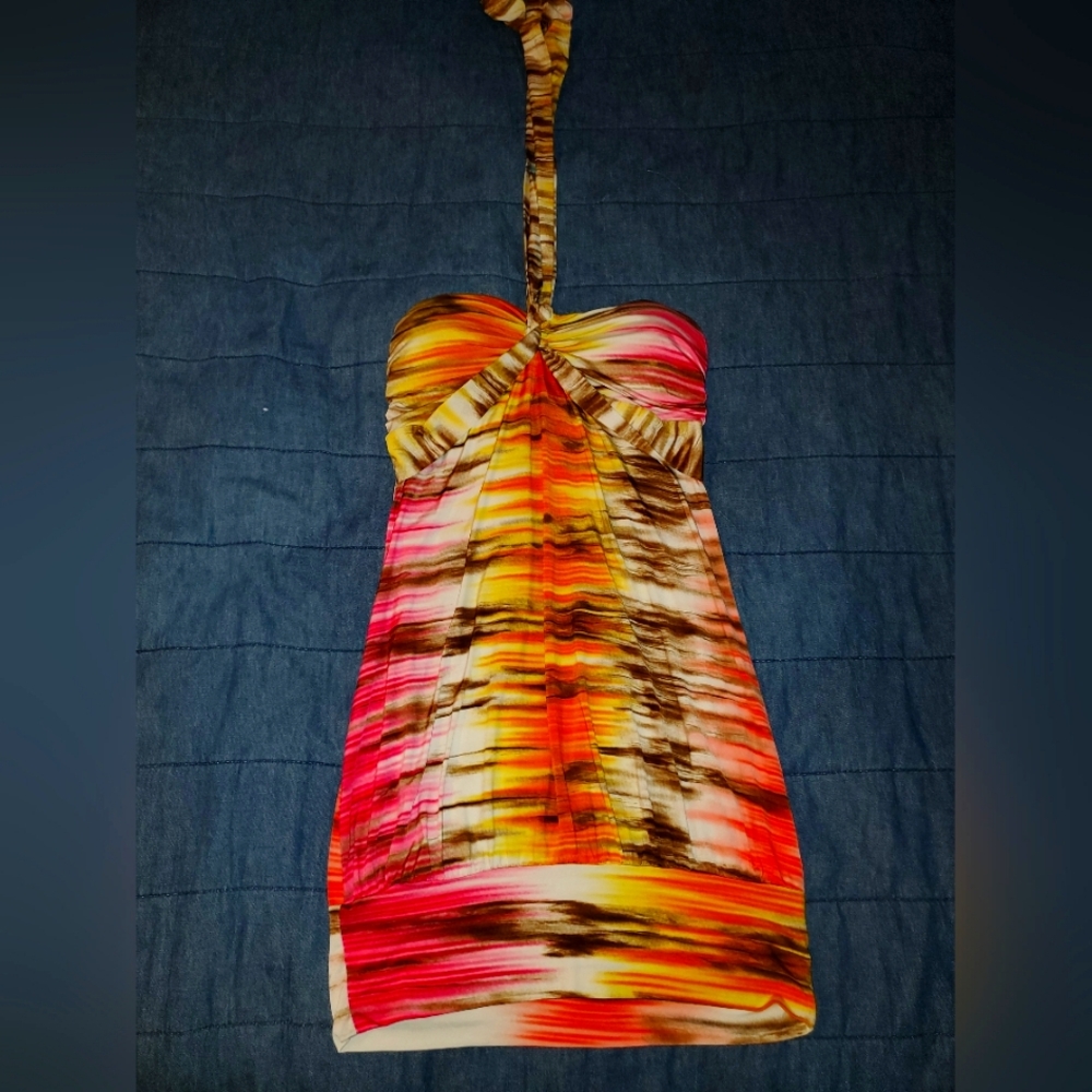Multicolor Halter Dress